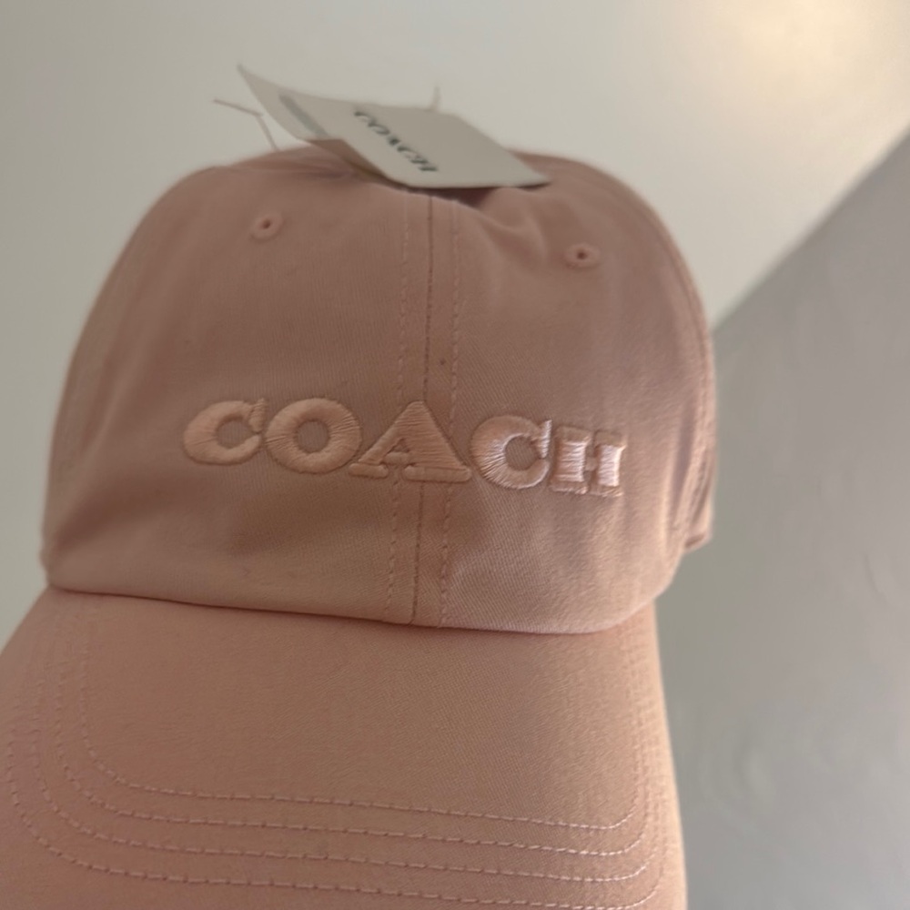 Coach Pink Embroidered Logo Baseball Cap